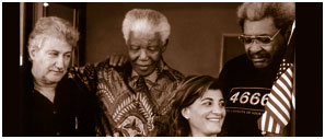Kimia Zabihyan with Don King and Nelson Mandela